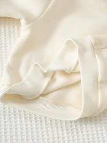 Cozy Pixies 女嬰女童 2件組 3D愛心長袖套頭衛衣與鬆緊腰打底褲套裝，對比色3D鉤編愛心圓領套頭衛衣搭配純色鬆緊腰長褲，舒適百搭時尚日常可愛休閒簡約基礎款，適合秋冬室內穿著 - 彩色 - 查看 9