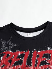 ROMWE MEN Street Life Letter Print Crew Neck Tank Top And Drawstring Waist Shorts Casual Set - Multicolor - View 6