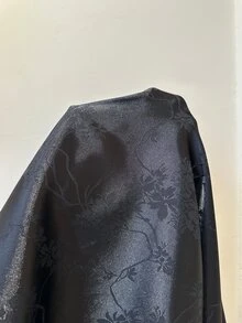 GalTyme 大尺碼優雅復古提花魚尾裙，適合秋季晚宴派對 - 黑色 - 查看 8