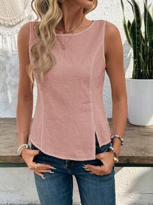 EMERY ROSE Camiseta de tirantes de unicolor para mujer, moda de verano - Rosa - Ver 3