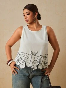 Travachic Plus Size Women's Casual Elegant Fashion Long Sleeve Base Layer T-Shirt, Suitable For Summer/ Brunch Vacation Party Formal White - Multicolor - View 7