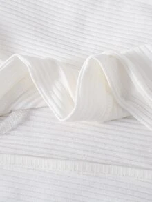SHEIN 2件裝新生兒男嬰女嬰可愛休閒睡衣，包含一件象牙色純色與一件白色卡通動物熊貓酪梨印花長袖圓領連身足套睡衣，適用於春秋季，採用柔軟輕盈親膚針織面料製成，適合溫和居家服與舒適睡衣 - 彩色 - 查看 9