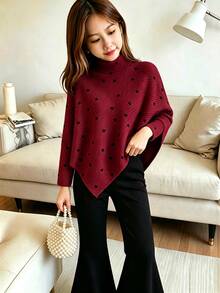 SHEIN Elladie kids 2件組女童T恤套裝 返校季秋季款 - 酒紅色 - 查看 3