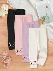 SHEIN Vintaside Kids [Random 4pcs Sent]Spring/Summer Series, Dopamine Cream Spring/Summer Color Palette, Bohemian Style Floral, Daisy, Plant, Bow Pattern, Autumn Fall - Multicolor - View 2