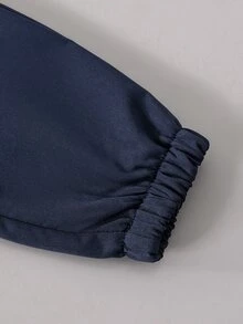 SHEIN 2件組 小男孩卡通恐龍印花長袖連帽保暖內裡拉鍊外套與長褲套裝，適合日常休閒戶外冬季穿著，白色 - 彩色 - 查看 4