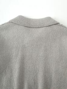 SHEIN 秋季女童灰色圓領長袖百褶針織衫裙套裝，返校家庭親子穿搭，聖誕黑色可愛學院風 - 灰色 - 查看 8