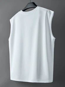 PAVTROS Men's Plus Size Solid Color Casual Versatile Daily Wear Top - White - View 5