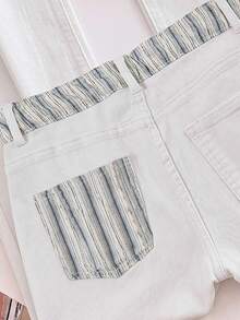 GlowEve Women's Striped Patchwork Tassel Trim Flare Jeans - Multicolor - View 5