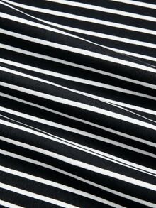SHEIN BASICS 3件組女款開學季教師小學畢業主題T恤 黑白配色 秋季休閒條紋 日常生日辦公穿搭 - 彩色 - 查看 12