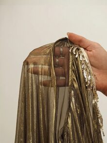 Glamine SHEIN Glamour ملابس تغطية نسائية للحفلات والنوادي باللون الذهبي للصيف - الذهبي - مشاهدة 6