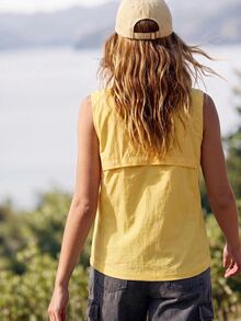 WanderVale Minimalist Casual Zipper Outdoor Sports Vest Jacket - Yellow - View 5