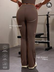 Solea Cove Women's Fashion Versatile High Waist Sports Pants Yoga Fitness - Brown - View 1
