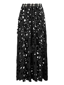 Sirith 新款夏季女士黑色激光镂空露背性感连体泳衣裙套装，时尚泳池装 - 黑色 - 查看 7