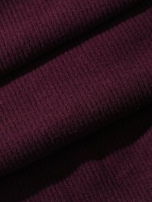 DAZY 2pcs/Set Women Sleeveless Solid Color Straight Leg Long Pajama Pants & Cardigan Homewear Set, Summer - Burgundy - View 6