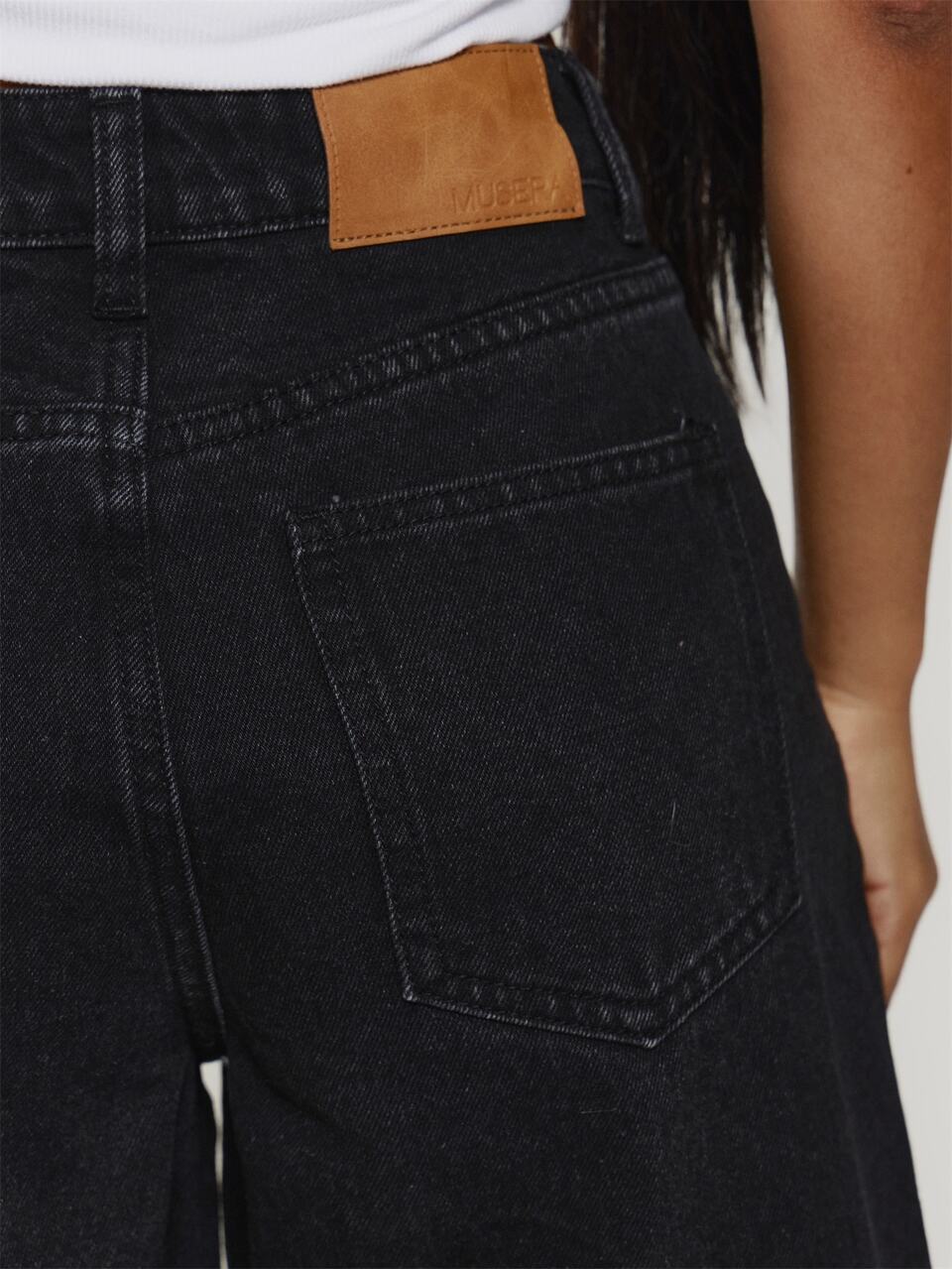 Jorts Denim Petite Caimento Relaxado Básico Outono Fofo Streetwear Casual Core Primavera Verão