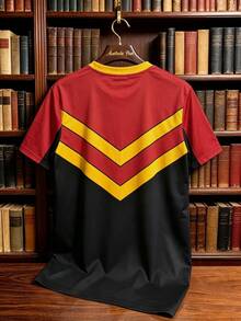 Manfinity HARRY POTTER X SHEIN 男士字母印花圓領短袖休閒T恤 - 彩色 - 查看 2