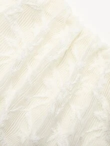 SHEIN Serisse Kids 兒童青少年女孩秋冬優雅米色蕾絲方領喇叭袖長袖多層荷葉邊不對稱下擺收腰長洋裝，適合派對、節日慶典、優雅場合、返校舞會、正式活動與婚禮賓客穿著，母女套裝 - 米色 - 查看 7