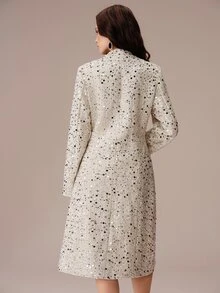 BELROSIE Women's Dress Jacket Sequin Textured Fabric Slim Fit A-Line Silhouette All-Over Off-White Sequin Decor Design Single-Breasted Button V-Neck Dinner - Multicolor - View 2