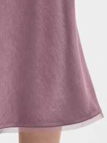 KÆRIA Hus Solid Slim Fit Cami Dress - Mauve Purple - Night Out, Dinner, Date, Party, Date Night, Summer, Sexy, Elegant, Minimalist, Modest, Modern - Purple - View 4