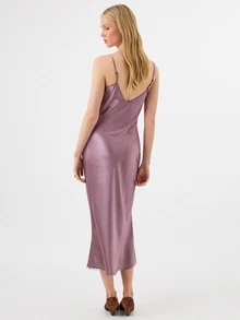 KÆRIA Hus Solid Slim Fit Cami Dress - Mauve Purple - Night Out, Dinner, Date, Party, Date Night, Summer, Sexy, Elegant, Minimalist, Modest, Modern - Purple - View 2