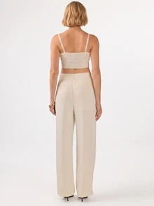 KÆRIA Hus Pointelle Knit Bralette - Sheer Soft Touch Knit With Wool Silk - White - Feminine, Soft Knit, Brunch, Going Out, Summer, Home, Cute,Comfortable - White - View 2