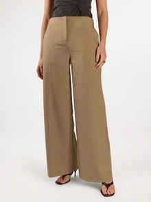 KÆRIA Hus Flat Front Trouser - Compact Stretch Suiting - Khaki - Comfort, Work, Office Business, Day Wearing, Refined Autumn Elegant Casual - Grey - View 4