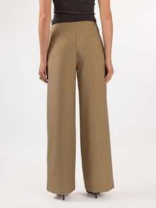 KÆRIA Hus Flat Front Trouser - Compact Stretch Suiting - Khaki - Comfort, Work, Office Business, Day Wearing, Refined Autumn Elegant Casual - Grey - View 2