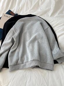 Franclia Women's Solid Color Long Sleeve Single-Breasted Pocket Casual Baseball Collar Regular Jacket, Autumn - Light Grey - View 2