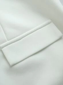 SHEIN Gaun Wanita Elegan dengan Leher Persegi dan Lengan Panjang - Putih - View 6