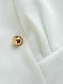 SHEIN Gaun Wanita Elegan dengan Leher Persegi dan Lengan Panjang - Putih - View 5