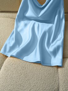 Franclia New Arrival Spring/Summer Halter Backless Fitted Women Tank Top - Baby Blue - View 6