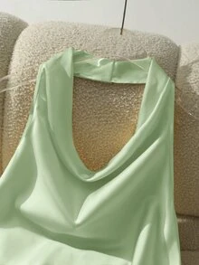 Franclia New Arrival Spring/Summer Halter Backless Fitted Women Tank Top - Mint Green - View 4