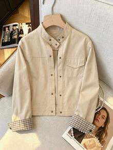 Plus Size Coats - Khaki - View 3