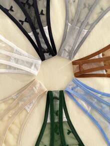 Eraneu 7pcs/Pack Fresh Butterfly Lace Thong Panties - Multicolor - View 4