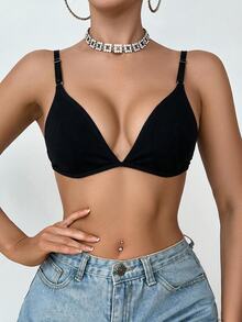 SHEIN 3pcs/Set Women's Wireless No Padding Bra - Multicolor - View 4