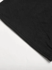 SHEIN 兒童青少年女款時尚休閒針織喇叭褲 黑色/棕色 素色 秋冬款，4款隨機發貨1件 - 黑色 - 查看 6