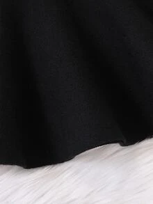 SHEIN Genkimix Kids 少女纯色简约日常毛衣连衣裙 少女黑色半身裙 黑色半身裙 黑色半身裙 黑色迷你裙 女童百褶裙 少女半身裙 黑色半身裙 黑色半身裙 半身裙 - 黑色 - 查看 7