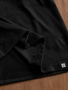 ESTAVOR Men's Solid Color Button Half-Placket Long Sleeve Casual T-Shirt - Black - View 7