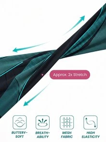 Innovista Innovista 女款無縫波浪條紋日常健身運動緊身褲 健身皮拉提斯瑜伽套裝 收腰提臀 健身房瑜伽運動服 - 藍色 - 查看 5