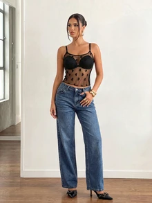 SomedayCozy 1 Peça Camiseta de Malha em Formato de Coração, Tops de Verão Y2K, Tops para o Verão, Espartilho, Top Cropped, Top, Looks de Verão, Regata, Para Sair - Preto - Visão 4