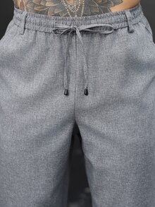 Manfinity CasualCool Men's Mature Casual Dark Gray Tapered Pants - Dark Grey - View 6