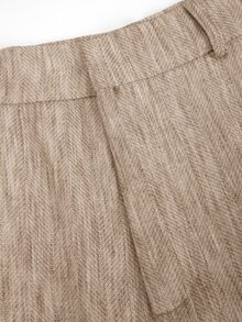 Manfinity Mode Men 1pc Striped Print Blazer & 1pc Suit Pants - Brown - View 8