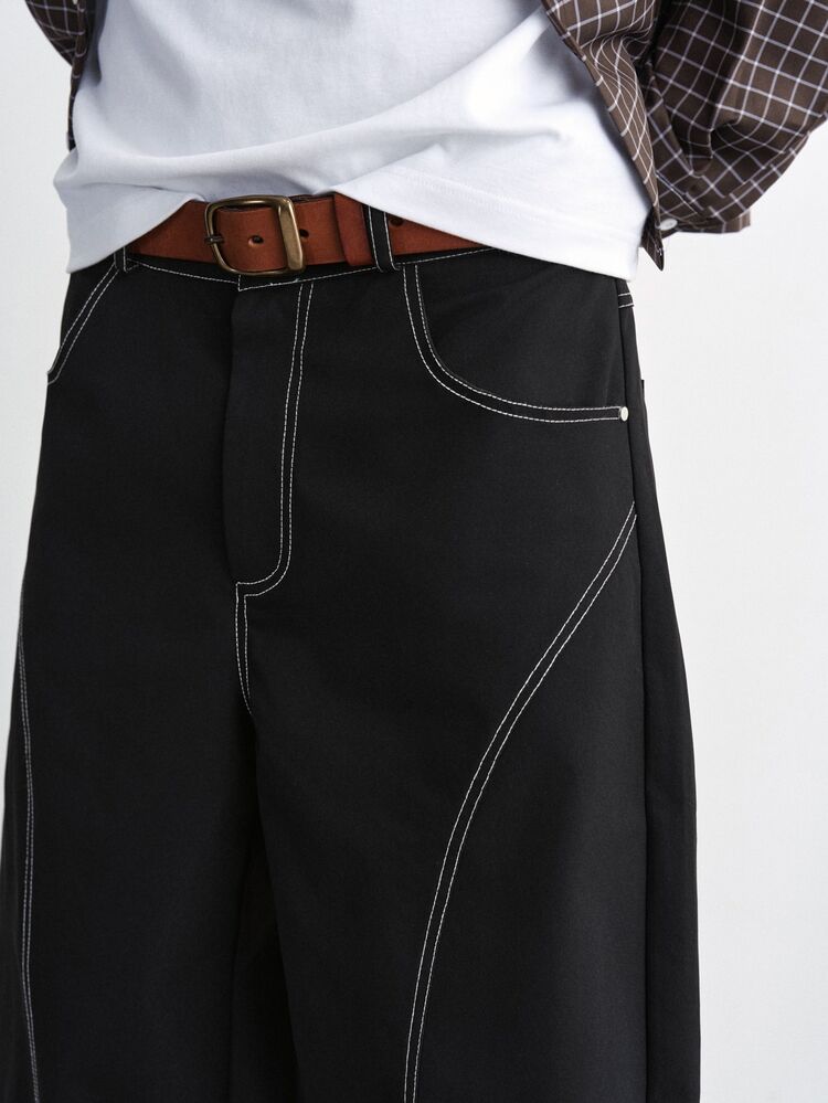 TOKVUE Men's Wide Leg Loose Casual Versatile Long Pants - Black - View 7