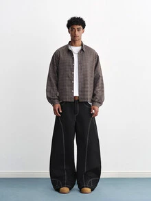 TOKVUE Men's Wide Leg Loose Casual Versatile Long Pants - Black - View 2