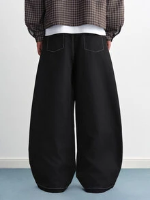 TOKVUE Men's Wide Leg Loose Casual Versatile Long Pants - Black - View 9