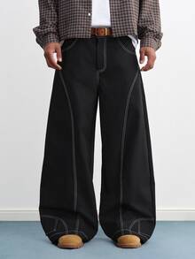 TOKVUE Men's Wide Leg Loose Casual Versatile Long Pants - Black - View 4