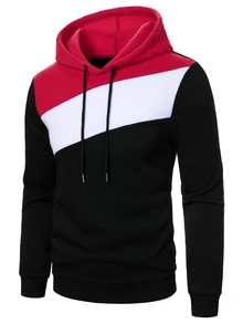Manfinity Homme Fashion Colorblock Men's Hoodie - Multicolor - View 5
