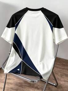 Manfinity Joysei Men's Geometric Print Round Neck Short Sleeve Casual T-Shirt - Multicolor - View 2