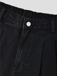 GlowEve CURVE Plus Size Women's Fashion Casual Versatile Ruched Ankle-Length Denim Jeans - Black - View 4
