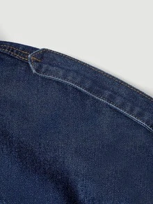 Jeanoix Plus Size Y2K Cowgirl Outfit Blue Non-Stretch Zipper Front Slim Fit Denim Jacket For Women - Dark Wash - View 7